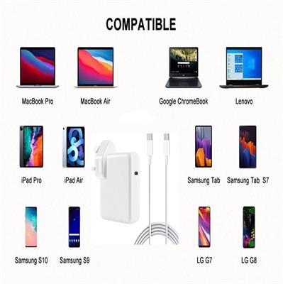 Mac Book Pro Mac Charger - 87W USB C Fast Mac Charger Power Adapter Compatible with MacBook Pro 16, 15, 14, 13 Inch, MacBook Air 13 Inch,for Laptop/Tablet/Smartphone with USB C Port