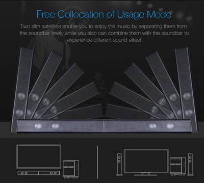 F&D T200X 140 W 2.1 Channel Soundbar Cum Tower Speaker Wireless Bluetooth Multimedia TV Speaker with Multicolor LED Display, Remote, Digital FM & USB