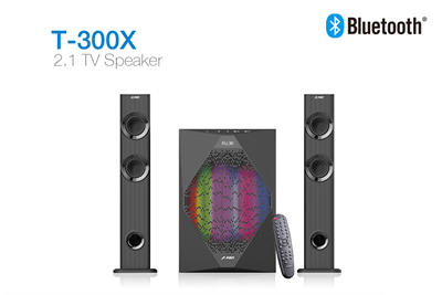 F&D T300X 140 W 2.1 Channel Soundbar Cum Tower Speaker Wireless Bluetooth Multimedia TV Speaker with Multicolor LED Display, Remote, Digital FM & USB