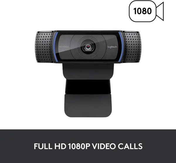 Logitech C920S HD Pro Webcam, Full HD 1080p/30fps Video Calling, Clear Stereo Audio, Light Correction, Privacy Shutter, Works with Skype, Zoom, FaceTime, Hangouts, PC/Mac/Laptop/Tablet/XBox (Renewed)