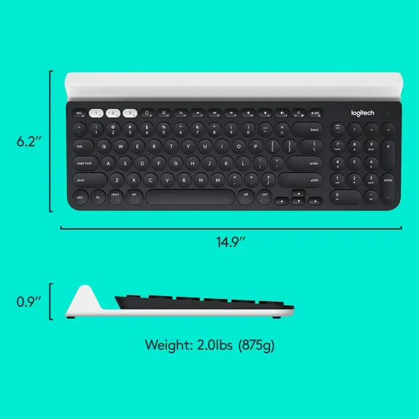 Logitech K780 Multi-Device Wireless Keyboard for Computer, Phone and Tablet – FLOW Cross-Computer Control Compatible - Speckles, White (Used)