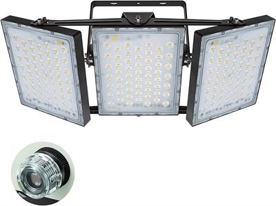 STASUN LED Flood Light, Dusk to Dawn, 300W 27000LM Ultra Bright Outdoor Lights with 3 Heads Adjustable 320 Degree Wide Angle, 6000K, IP66 Waterproof