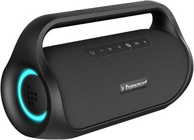 Tronsmart Bang Mini Portable Bluetooth Speaker with 50W Wireless Stereo Sound, IPX6 Waterproof Loud Speaker for Home/Outdoor/Party, Bluetooth 5.3, Beat-Driven Light Show, Support NFC, Micro SD, AUX