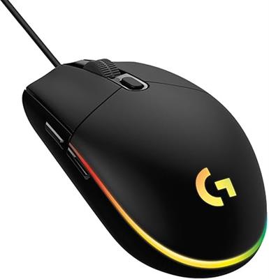 Logitech G G102 2nd Gen Light Sync Gaming Mouse, Wired, 8000 DPI, 6 Programmable Buttons, RGB, Black