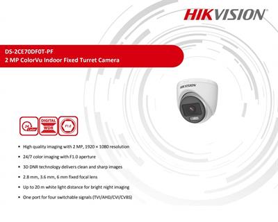 HIKVision 2MP DS-2CE70DF0T-PF 3.6mm ColorVu