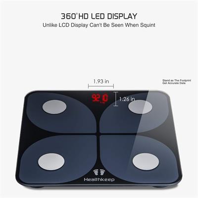 Digital Body Fat Scales Wireless Scales Personal High Precision Sensors with App for 13 Body Data Analyses Body Fat, BMI, Weight, Muscle Mass, Water, Protein, BMR, 180 kg