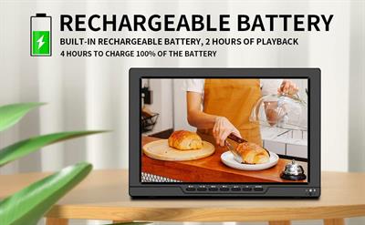 KCR 13.3 inch Small TV,Portable TV with Antenna,ATSC Digital TV,Support Camping/car/Travel/Viewing,Built in Rechargeable Battery,USB,AV Video,HDMI Input Port