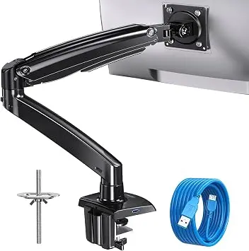 HUANUO 49-Inch Heavy Duty Monitor Arm for Ultrawide/Curved Screens, Full Motion Adjustable Monitor 