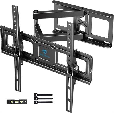 PERLESMITH PSMFK10 TV Wall Bracket for 26-60 inch TVs, Swivel Tilt TV Bracket up to 40kg, TV Wall Mount with Tool-free Tilt Adjustment, TV Mount with Spirit Level, Max VESA 400x400mm 