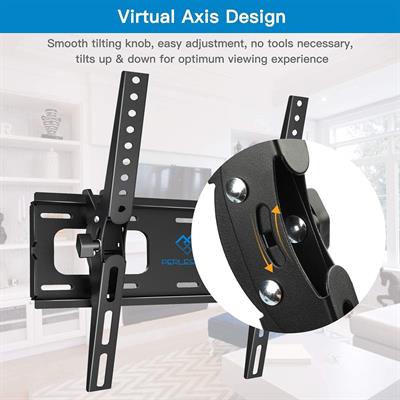 PERLESMITH PSMT2 TV Wall Bracket Tilt, TV Mount for Most 26-65 inch Flat and Curved TVs up to 60KG, Max VESA 400X400mm, 