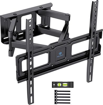 PERLESMITH PSMFK4 TV Wall Bracket, Swivel Tilt TV Wall Mount for 26-65 Inch Flat & Curved TV up to 45kg, TV Bracket Max