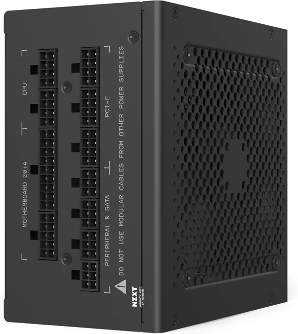 NZXT C850 Gold ATX Fully Modular Low-Noise PC Gaming Power Supply - 850 Watts - 80 Plus Gold - 12V-2x6 Connector - Zero Fan Mode - 100% Japanese Capacitors - Black