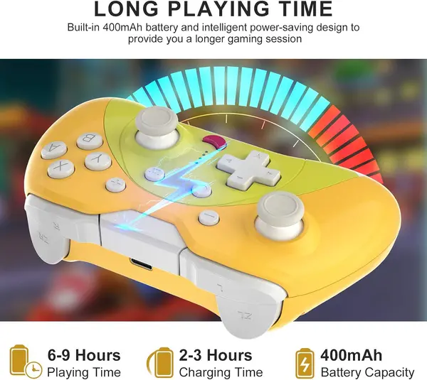 KINGEAR Controller for Nintendo Switch,  Wireless Game Controllers with Six Gyro Axis, N-S/ Android/ Windows/ PC/ P3