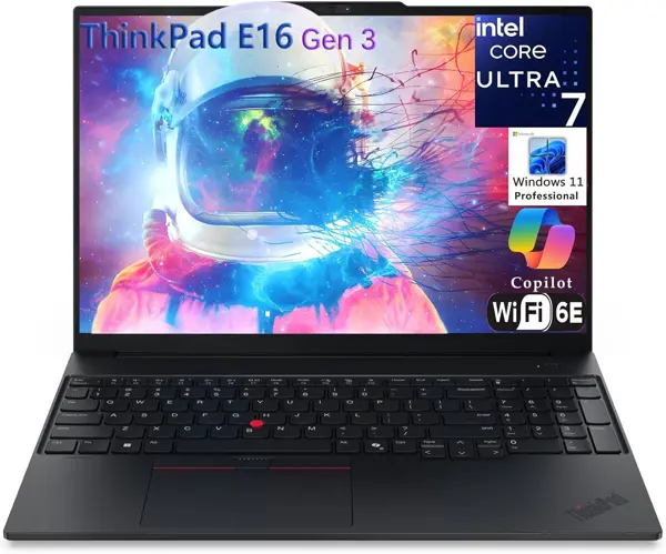 Lenovo ThinkPad E16 Gen 3 16" FHD+ Business Laptop Computer, Intel 16-Core Ultra 7 255H (Beat i9-13900H), Arc 140T, 16GB DDR5 RAM, 1TB PCIe SSD, WiFi 6E, Bluetooth 5.3, Webcam, Windows 11 Pro