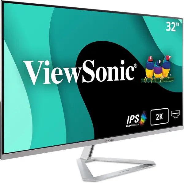 ViewSonic VX3276-2K-MHD-2 Entertainment Monitor 32 Inch IPS QHD HDR10 Silver