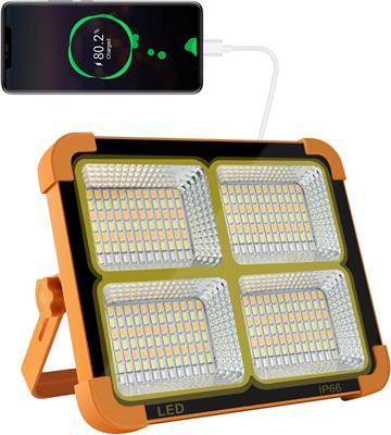 100W Rechargeable Work Light, 10000Lum Portable Solar LED Floodlight with USB Port/Magnetic/ 16500mAh/ 4 Lighting Modes, Emergency Work Lamp Job Site Ligh for Camping, Fishing 
