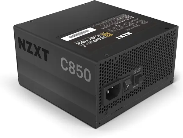 NZXT C850 Gold ATX Fully Modular Low-Noise PC Gaming Power Supply - 850 Watts - 80 Plus Gold - 12V-2x6 Connector - Zero Fan Mode - 100% Japanese Capacitors - Black
