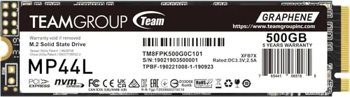 Team Group MP44L M.2 2280 500GB PCIe 4.0 x4 with NVMe 1.4 Internal SSD