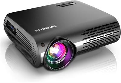 WiMiUS P20 Native 1080P Projector Support 4K, ±50° Correction, 50% Zoom, 10W Speaker Compatible with PC PS4 USB TV Stick Smartphones Indoor Outdoor Projector 