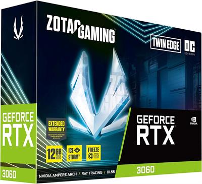 ZOTAC GAMING GeForce RTX 3060 Twin Edge 12GB GDDR6 192-bit 15 Gbps PCIE 4.0 Gaming Graphics Card (New)