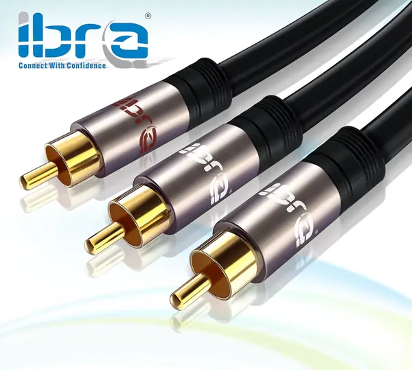 IBRA RCA Cable 3m, Y Cable/Subwoofer Cable/Audio Cable / 1 x RCA to 2 x RCA