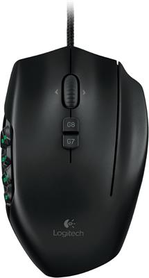 Logitech G600 MMO Gaming Mouse, RGB Backlit, 20 Programmable Buttons, Black (Used)