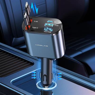Compro™ 4-In-1 Retractable Car Charger