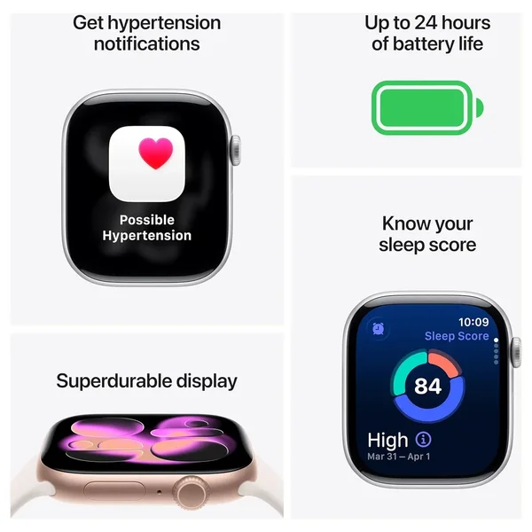 Apple Watch Series 11 [GPS 42mm] Smartwatch with Space Gray Aluminum Case with Black Sport Band - S/M. Sleep Score, Fitness Tracker, Health Monitoring, Always-On Display, Water Resistant