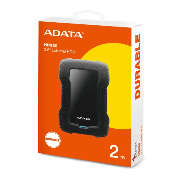 ADATA HD330 2TB USB 3.1 Shock-Resistant Extra Slim External Hard Drive Black 