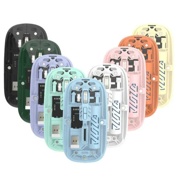 Transparent Wireless Mouse BT5.1/2.4G Bluetooth Mouse Rechargeable Mute Laptop Mice for Mac,iPad,MacBook,Laptop,PC Silent Mouse