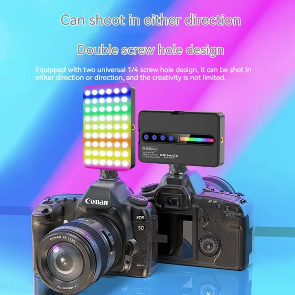 MATEMACH M160 RGB LED Video Light 2700-6500K For Photography Fill Light CCT Mode Color Temperature Variation Vlog Pocket Lamp