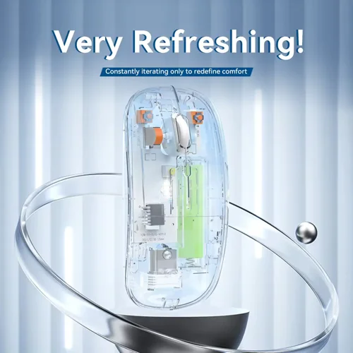 Transparent Wireless Mouse BT5.1/2.4G Bluetooth Mouse Rechargeable Mute Laptop Mice for Mac,iPad,MacBook,Laptop,PC Silent Mouse