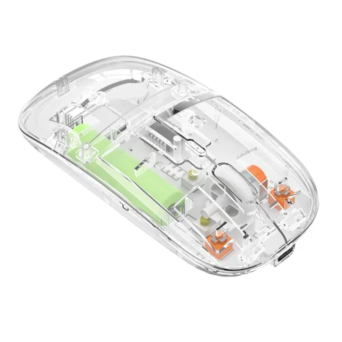 Transparent Wireless Mouse BT5.1/2.4G Bluetooth Mouse Rechargeable Mute Laptop Mice for Mac,iPad,MacBook,Laptop,PC Silent Mouse