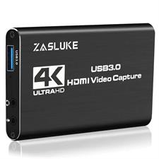 ZasLuke Game Capture Card, USB 3.0 4K Audio Video Capture Card with HDMI Loop-Out 1080P 60FPS Live Streaming 