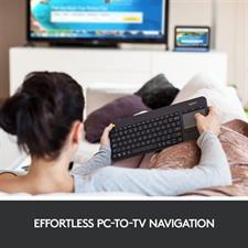 Logitech K400 Plus Wireless Touch TV Keyboard With Easy Media Control and Built-in Touchpad,Windows, Android, Chrome OS, Laptop- Black