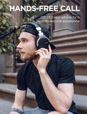 Mixcder E7 Active Noise Cancelling Headphones Bluetooth 5.0 Wireless Over Ear Headset with Hi-Fi Deep Bass, 30 Hours Playtime, Quick Charge, CVC8.0 Mic for PC/Cell Phones/TV - Black