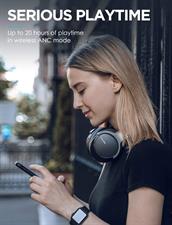 Mixcder E7 Active Noise Cancelling Headphones Bluetooth 5.0 Wireless Over Ear Headset with Hi-Fi Deep Bass, 30 Hours Playtime, Quick Charge, CVC8.0 Mic for PC/Cell Phones/TV - Black