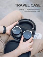 Mixcder E7 Active Noise Cancelling Headphones Bluetooth 5.0 Wireless Over Ear Headset with Hi-Fi Deep Bass, 30 Hours Playtime, Quick Charge, CVC8.0 Mic for PC/Cell Phones/TV - Black