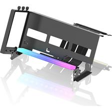 EZDIY-FAB PCIe 4.0 GPU Holder with ARGB LED Module, Multi-Angle Adjustment, All White Riser Cables, Compatible with RTX4090, 4080, 4070ti - Black
