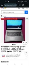 HP Workstation - Z Book 17 G5 17.3" 3840 x 2160 Xeon E 2186M 32GB RAM 512GB SSD  NVIDIA Quadro P5200
