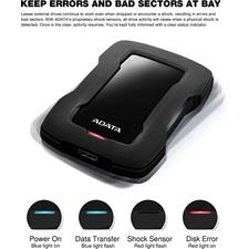  ADATA HD330 1TB USB 3.2 Shock-Resistant Extra Slim External Portable Hard Drive - Black 