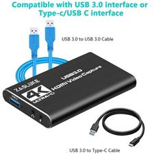 ZasLuke Game Capture Card, USB 3.0 4K Audio Video Capture Card with HDMI Loop-Out 1080P 60FPS Live Streaming 