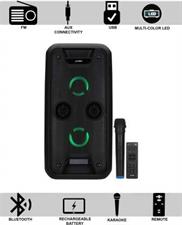 F&D PA924 Bluetooth Trolley Speaker (Black) | Wireless Bluetooth Speaker | USB/AUX/Karaoke/Wireless MIC | Up to 8 hrs Playtime | Home Theatre | Party Lights | Speaker for Laptop, Pc & Mobile