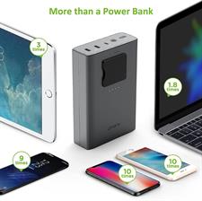 Omars 24000mAh AC Outlet Portable Laptop Power Bank, 90W High Capacity Power Bank, 18W USB-C PD In/Output, USB-A Output, Fast Charging Battery Pack for MacBook Outdoor Camping Travel Emergency