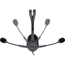 Logitech H110 Wired Headset, Stereo Headphones with Noise-Cancelling Microphone, 3.5-mm Dual Audio Jack, PC/Mac/Laptop - Black