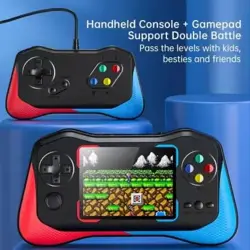  Q12 500 in 1 Retro Mini Portable Game Box 3.5 Big Display Game Player Sup Game 8 GB with Super Mario, F1 Race, Super Contra, Adventure Island, Pac Man, etc... (Blue, Red)