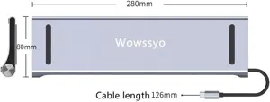 Wowssyo 12-in-1 USB C Hub Docking Station, USB C Adapter for 3 screens 2 HDTV 4K, VGA, USB 3.0/2.0, USB C, SD/TF card reader, Ethernet, PD 100W, 3.5mm Audio for MacBook Pro/Air and Windows