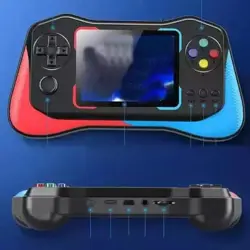  Q12 500 in 1 Retro Mini Portable Game Box 3.5 Big Display Game Player Sup Game 8 GB with Super Mario, F1 Race, Super Contra, Adventure Island, Pac Man, etc... (Blue, Red)