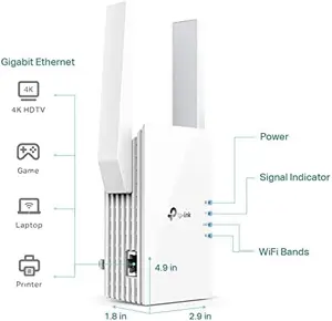 TP-Link AX1500 WiFi Extender Internet Booster, WiFi 6 Range Extender Covers up to 1500 sq.ft and 25 Devices,Dual Band up to 1.5Gbps Speed, AP Mode w/Gigabit Port, APP Setup, OneMesh Compatible(RE505X)