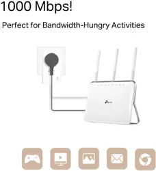 TP-Link TL-PA7017PKIT Gigabit Passthrough Powerline Adapter Starter Kit, Powerline Network Adapters Speed up to 1000 Mbps, 4K Video Streaming & Online Gaming, No Configuration Required, Plug and Play